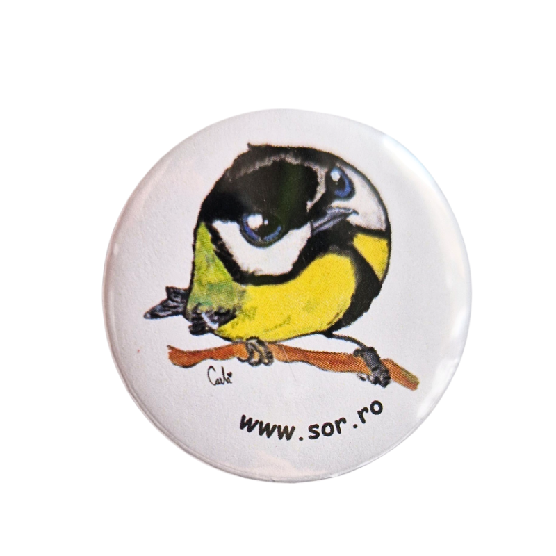 Insignă rotundă pițigoi mare