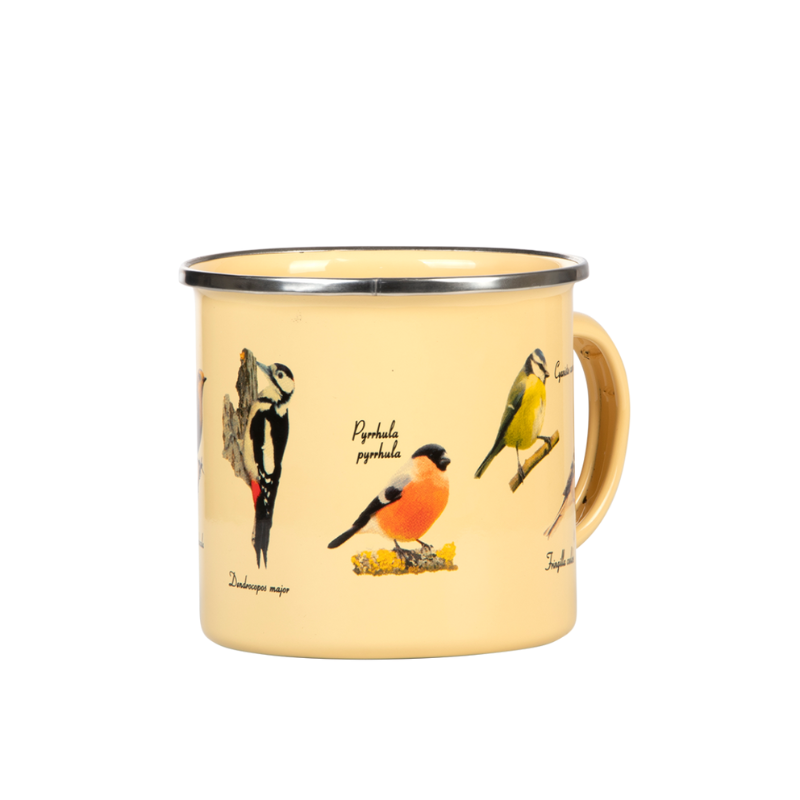 Cană metalică păsări - imagine 3