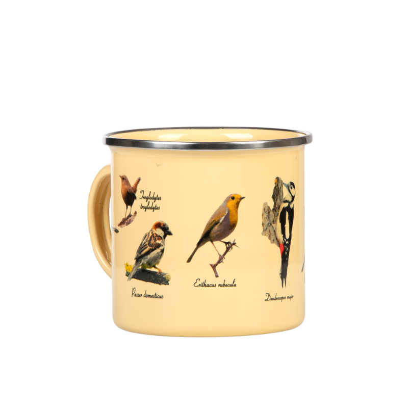 Cană metalică păsări - imagine 4